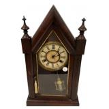 Antique Gothic Steeple clock Mahogany 21"h