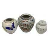 Three Nippon and Japan Ceramic Ginger Jars