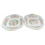 10" Two Floral Porcelain Plates