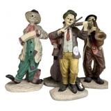 Four Ceramic Clown Figurines10"