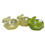 Three Rabbits Candy Dishes 4"w