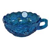 L.E. Smith Quintec Heritage blue glass handled nap