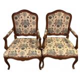 Pair of French Provincial Louis XV style armchairs