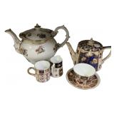 Porcelain Pitcher, Creamer, and Cups, Imari