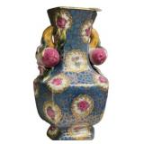 China Floral Motifs Porcelain Vase 8"