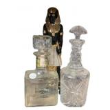Pharoah Decanter, Pressed, and Whiskey Decanter