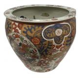 17"h., 21"dia Chinese Hand Painted Fish Bowl