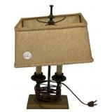 brass bouillotte table lamp 13"