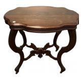 Victorian Turtle Top Center Table 28"h., 31"w