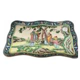 Chinese rectangular decorative dish 12"