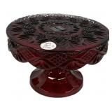 Godinger Dublin Crystal Red Cake Plate 5"h., 7"d
