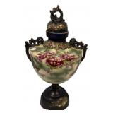 19"h Art Nouveau porcelain lidded urn