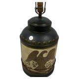 tole tea canister table lamp
