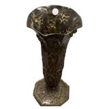 1910 Art Nouveau Silver Plated Vase 19"h