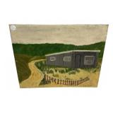 Signed A. Ratchford Painting on Board 16"h., 20"