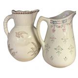 Victorian Ironstone Water Pitchers 8"