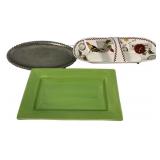 Ceramic Trays and Metal Platter