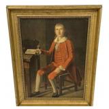 28"h., 23"w Oil Transfer Reproduction on Canvas