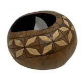 Signed Helen Looman 2014 Geometric Gourd