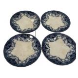 Four F and Sons Arcyle Burslem Flow Blue 10"