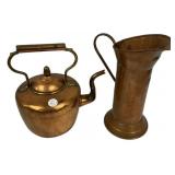 Brass Tea Kettle and Brass Pitcher