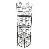 Wrought Iron 4 Tier Plant Corner Shelf 81"h