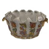 Chinese Scalloped Rim Porcelain Bowl 11"