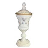 Westmoreland hand-painted milk glass Roses and Bow