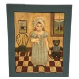 37"h., 27"w Betty McCool 1983 Painting Folk Art