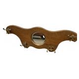 1900 Quarter Sawn Oak Mirror Coat/Hat Rack
