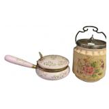 Carlton Ware Biscuit Jar and vintage porcelain sil