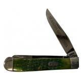 1997 Case Season's Greetings Green Trapper Folding