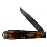 Case 6254 SS DR Amber Trapper Folding  Knife
