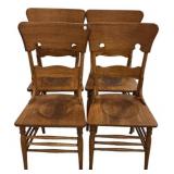 Four Oak Side Chairs