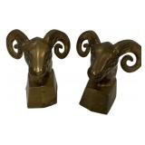 7' Brass Ram Head Bookends