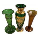 Art Bohemian glass vases 9'h