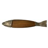 35' Vintage Mid-Century French wooden fish servin
