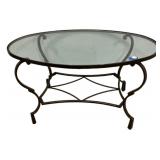 Oval glass Coffee Table 20'h., 36'w
