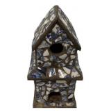 12' Blue and White Mosaic Bird House
