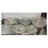 Pressed and Cut Glass Nappy, Bowls