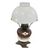 Hand Painted Glass Globe Lamp 19'h
