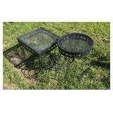 Two Wrought Iron Pato Accent Table and Planter Sta