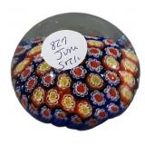 Millefiori art glass paperweight