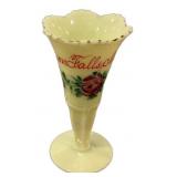 6' Custard glass souvenir vase