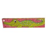 Madeline H Green 24'w Painted Alligator on Board