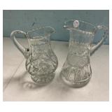 Heavy Crystal Glass Pitchers 9 1/2' h