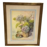 Signed Gladys Garrett 38'h, 31'w, Watercolor Sti