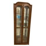 Late 20th Century Oak Display Cabinet 82'h., 31'