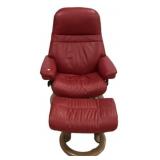 Sunrise Classic Medium Recliner and Ottoman Cherry