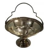 Weighted Sterling Basket with Handle 3'h., 5'dia